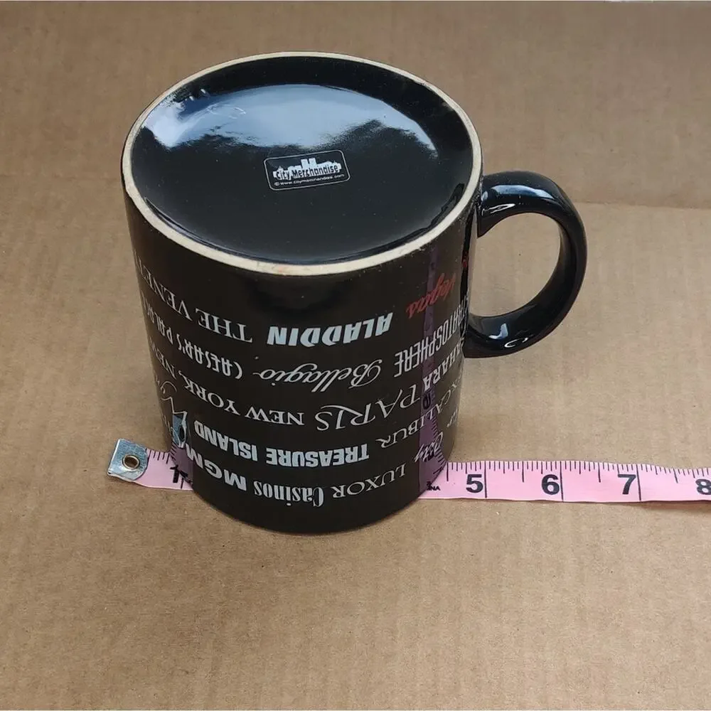 Las Vegas Sin City Casino Novelty Souvenir Black Ceramic Coffee Tea‎ Mug